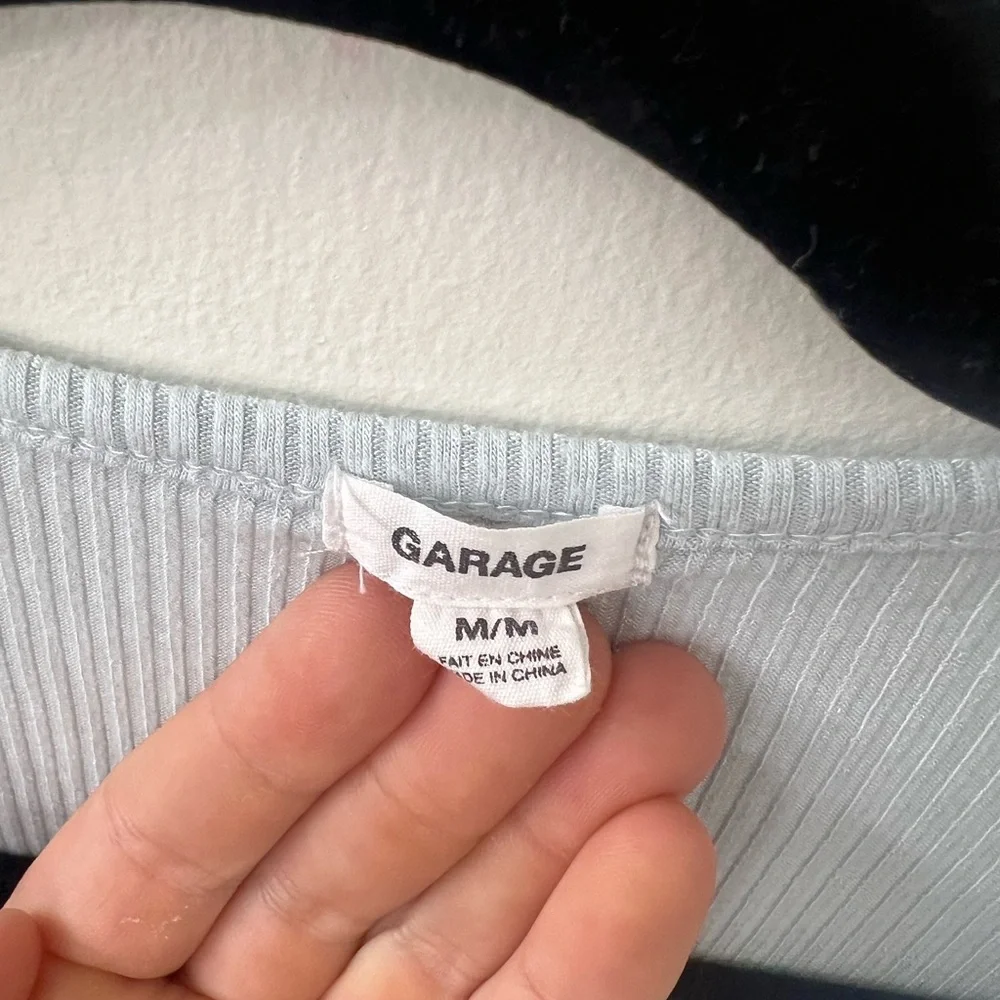 Garage Sky Blue Ruched Crop Top - Picture 3 of 3